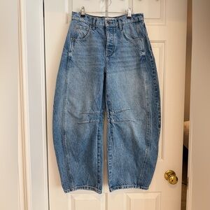 Free people, we the free, mid-rise barrel jeans, perfect condition, size 26